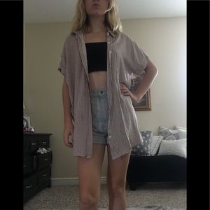 Long stripped button up shirt FOREVER21